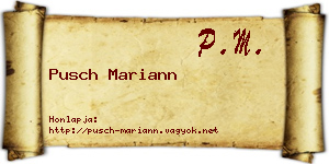 Pusch Mariann névjegykártya
